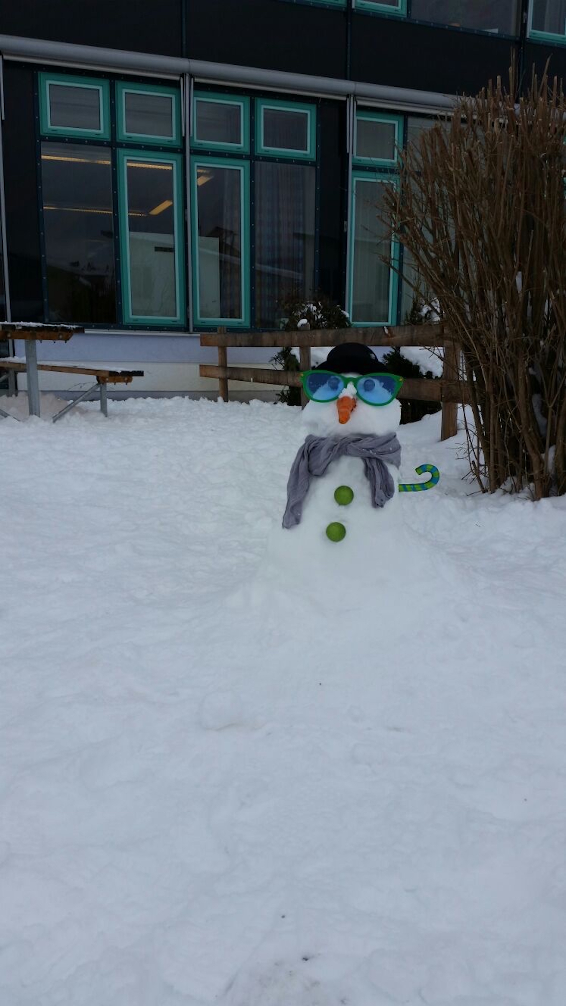 Glückliche Schneemänner